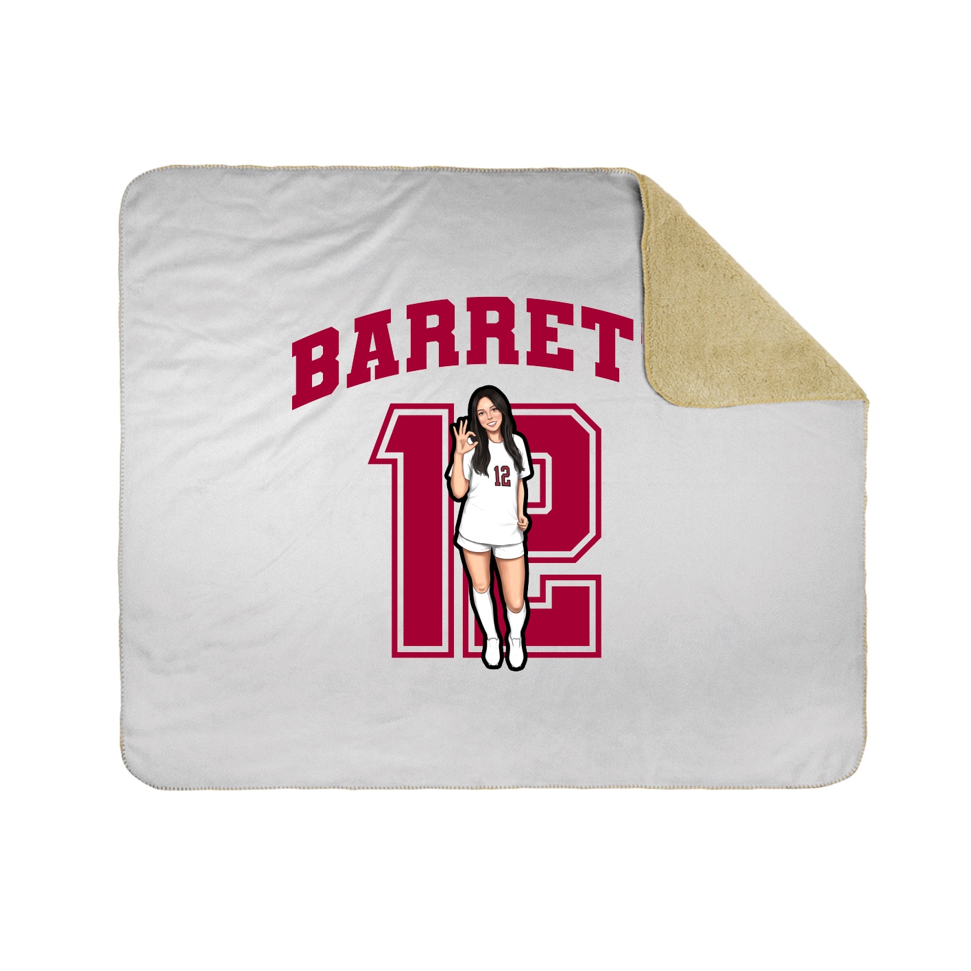 Throw Blanket — Number in White