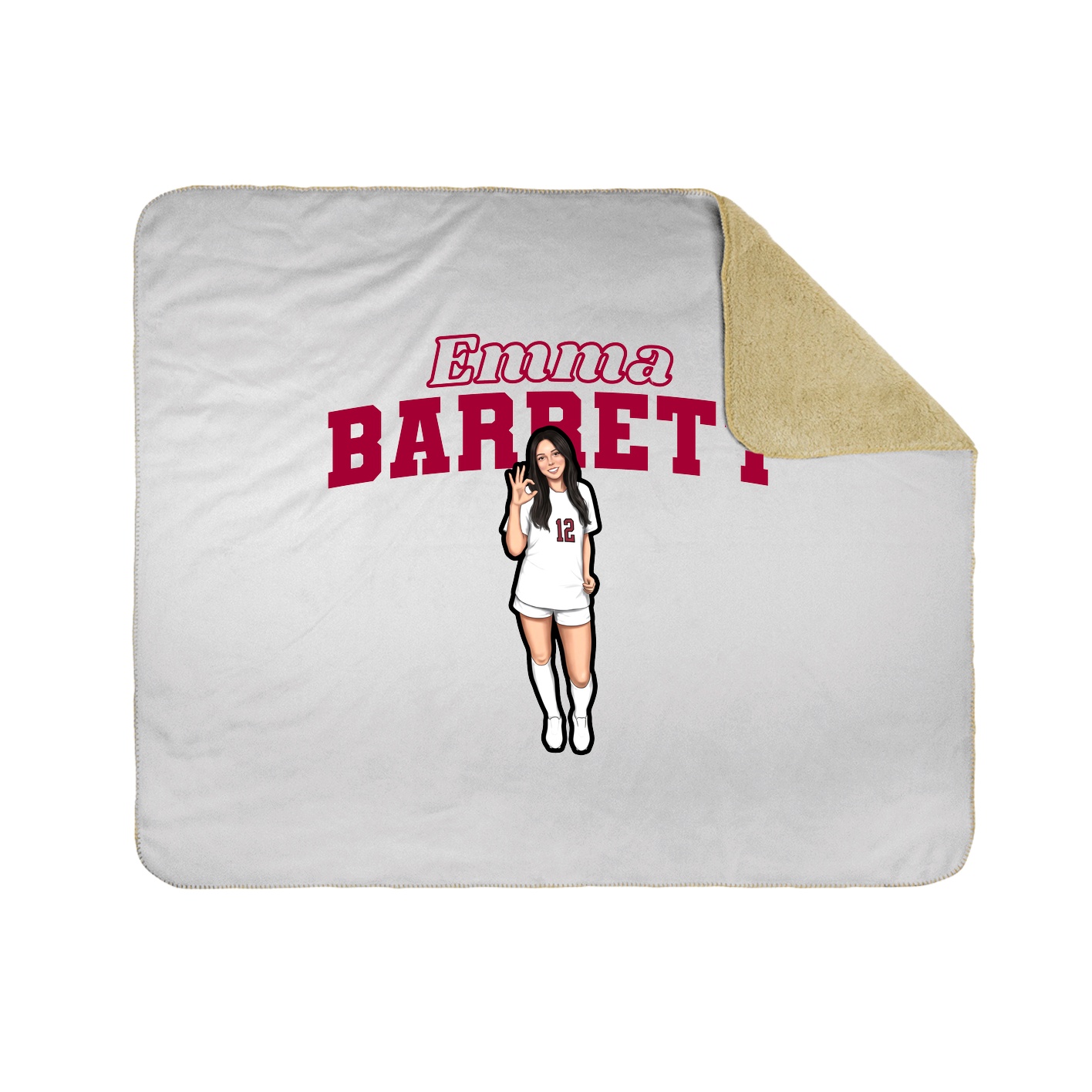 Throw Blanket — Name Arch in White