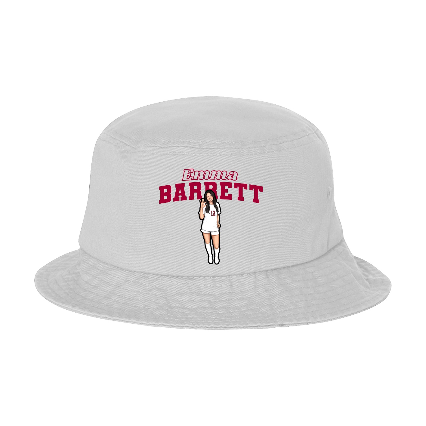 Bucket Cap — Name Arch in White