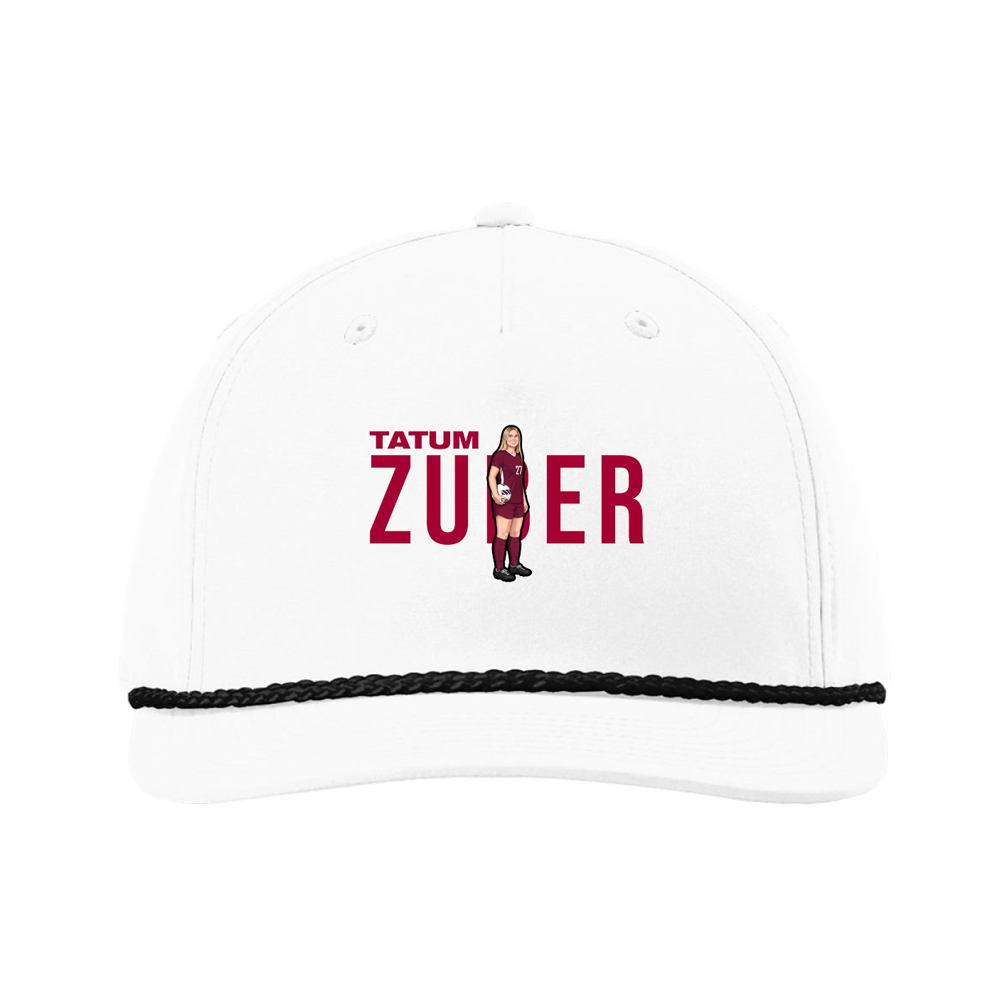 Five-Panel Classic Rope Cap — Player Name in White