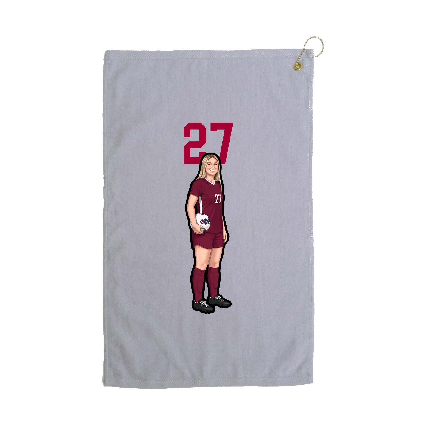 Golf Towel — Number Top in Grey