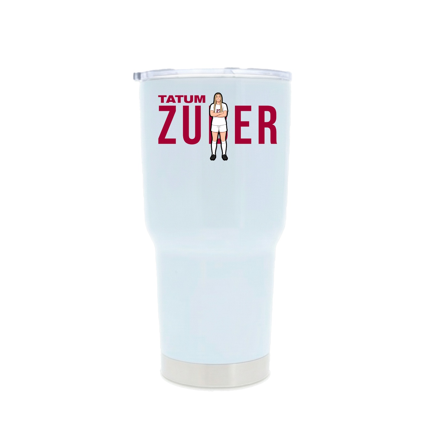 30oz Stainless Steel Tumbler — Player Name in White