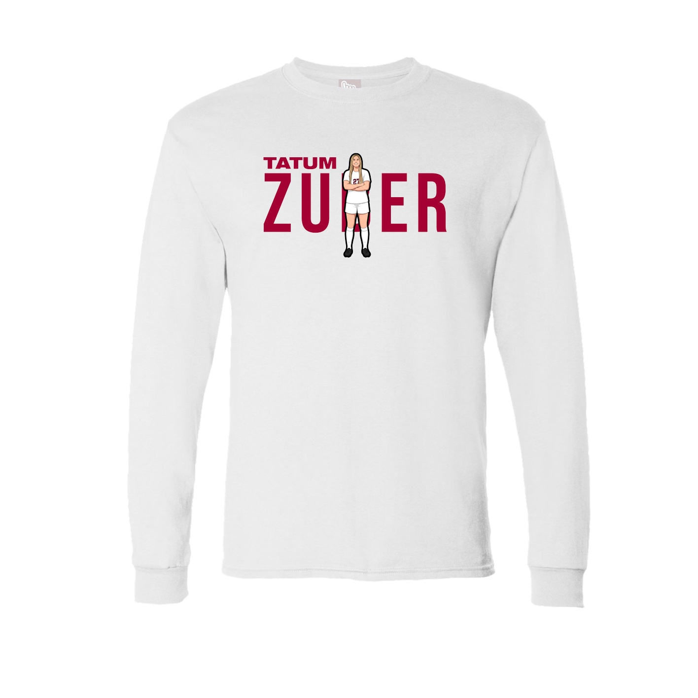 Long Sleeve Tee — Player Name in White