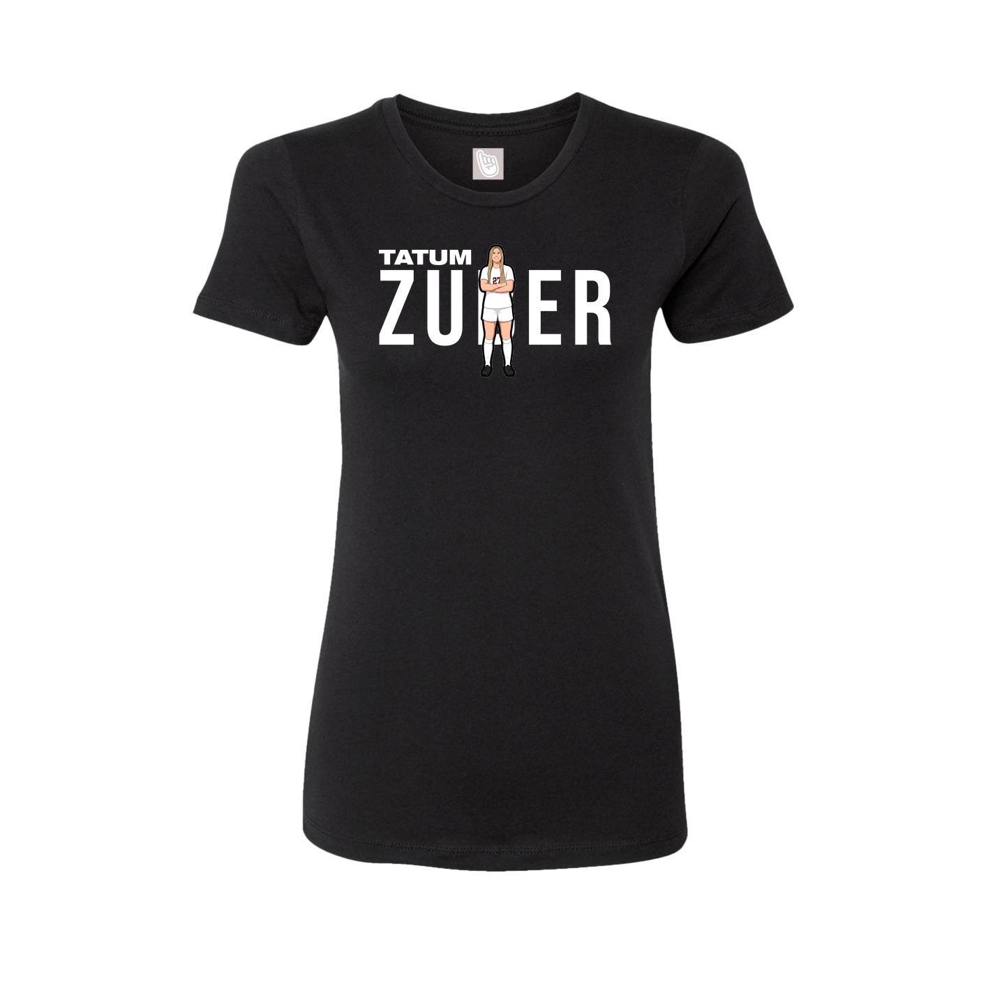 Fitted Women's Tee — Player Name in Black