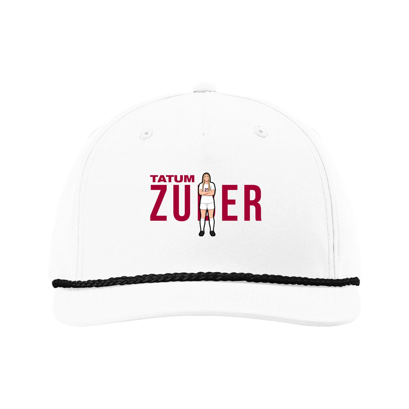 Five-Panel Classic Rope Cap — Player Name in White