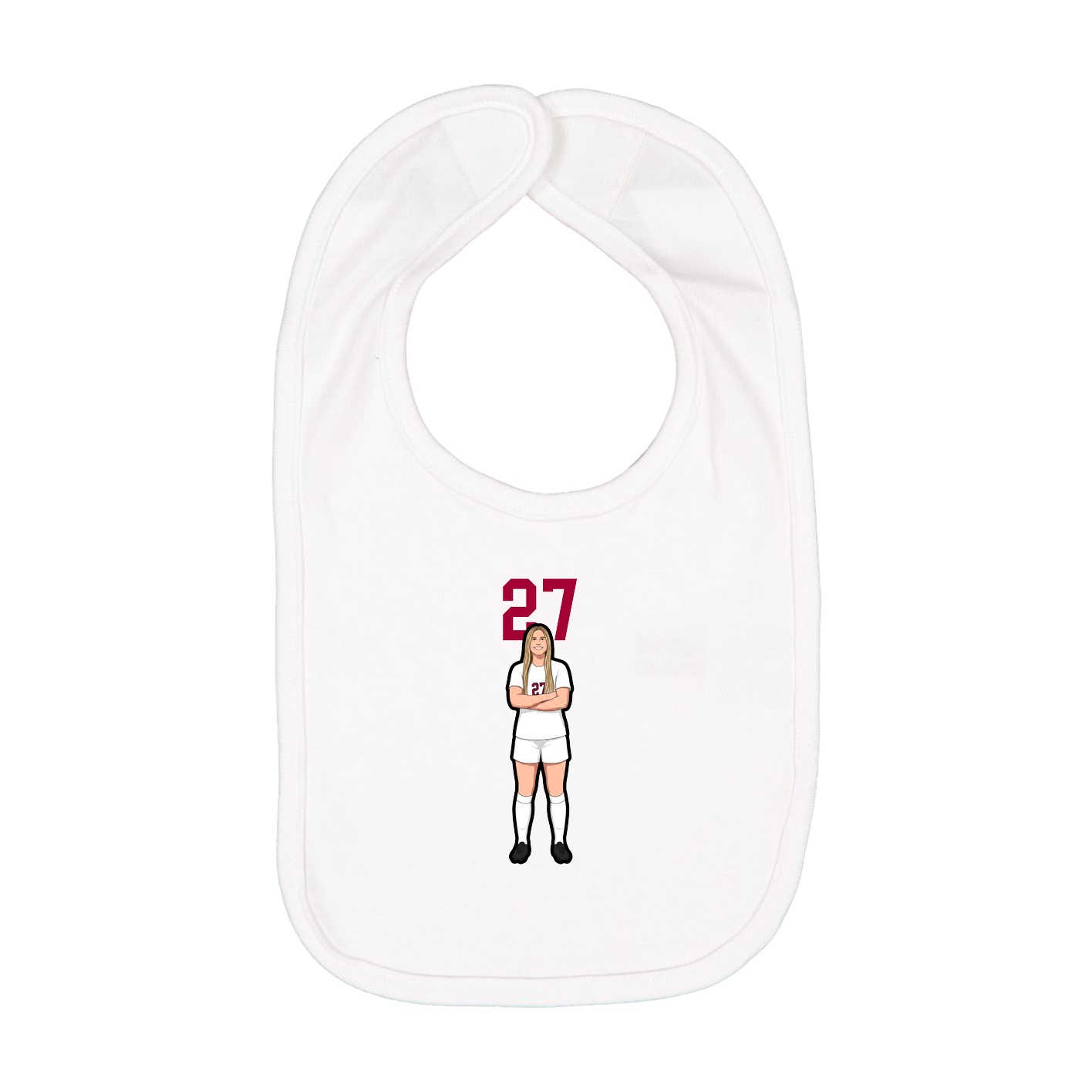 Infant Bib — Number Top in White