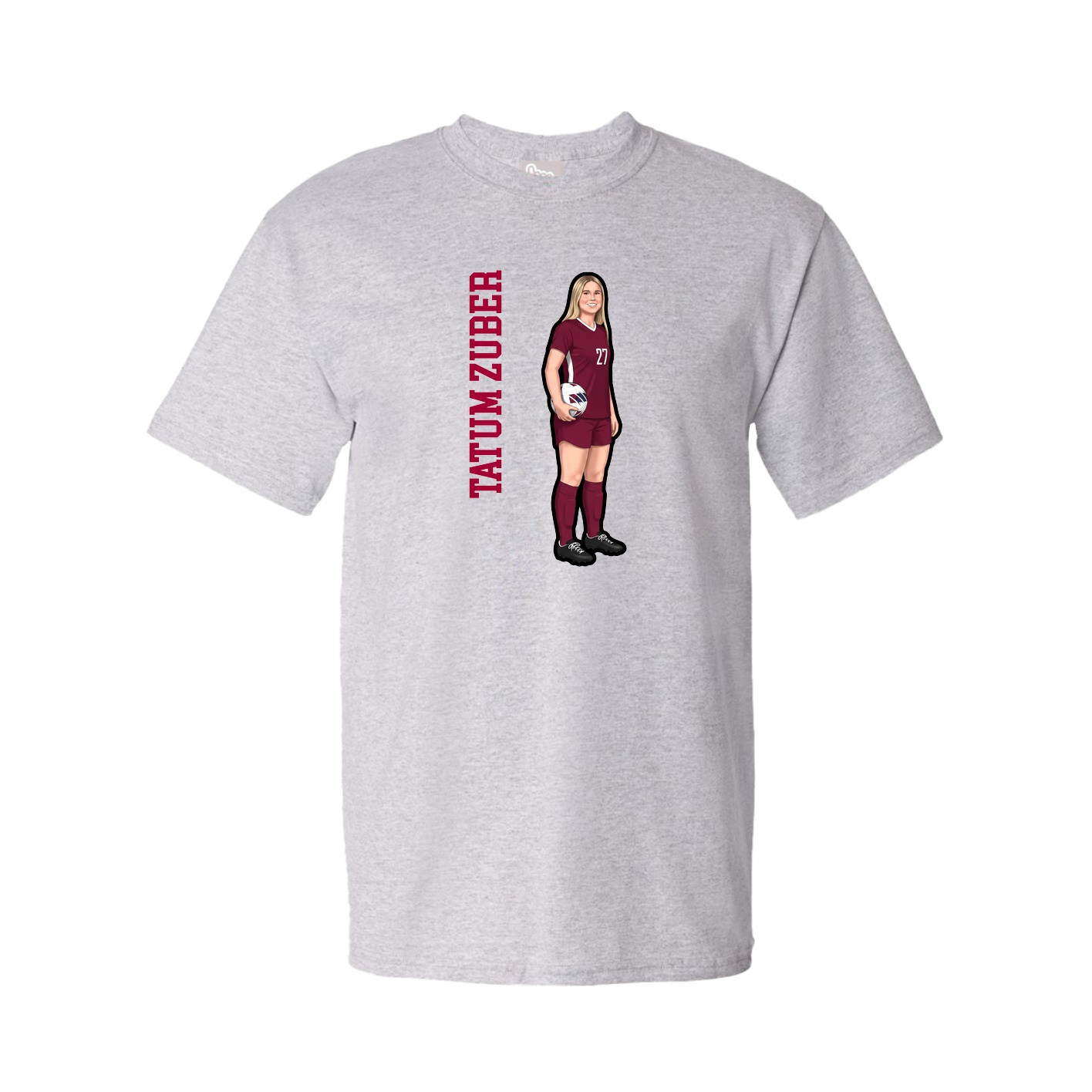 Youth Tee — Name Vertical in Grey