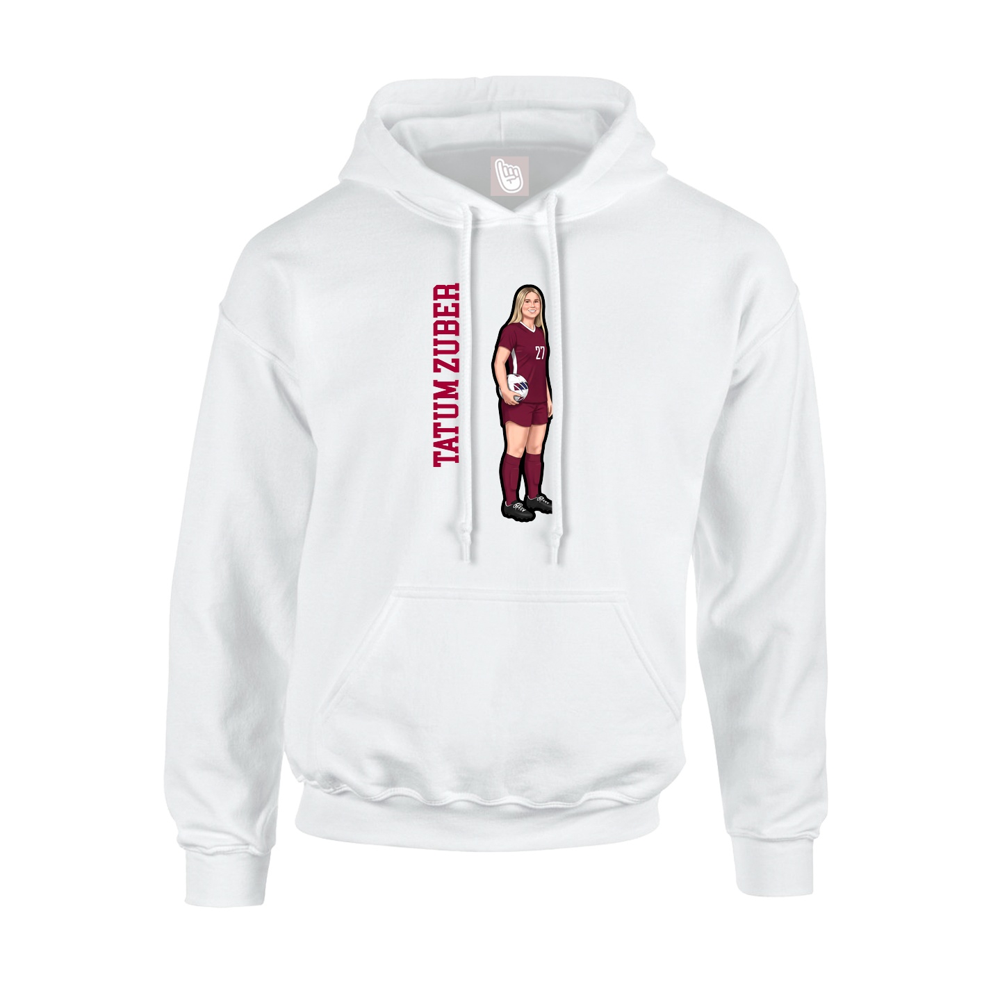 Hoodie — Name Vertical in White