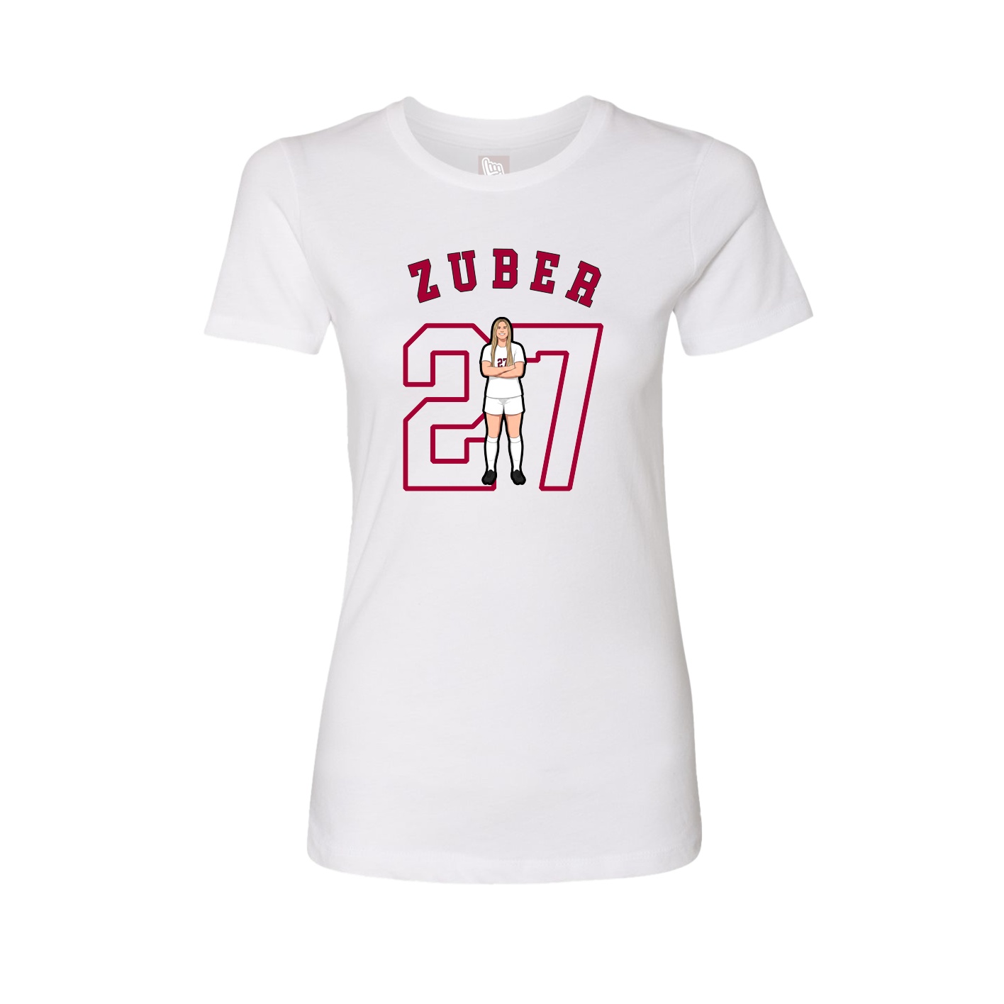 Fitted Women's Tee — Shirsey Arch in White