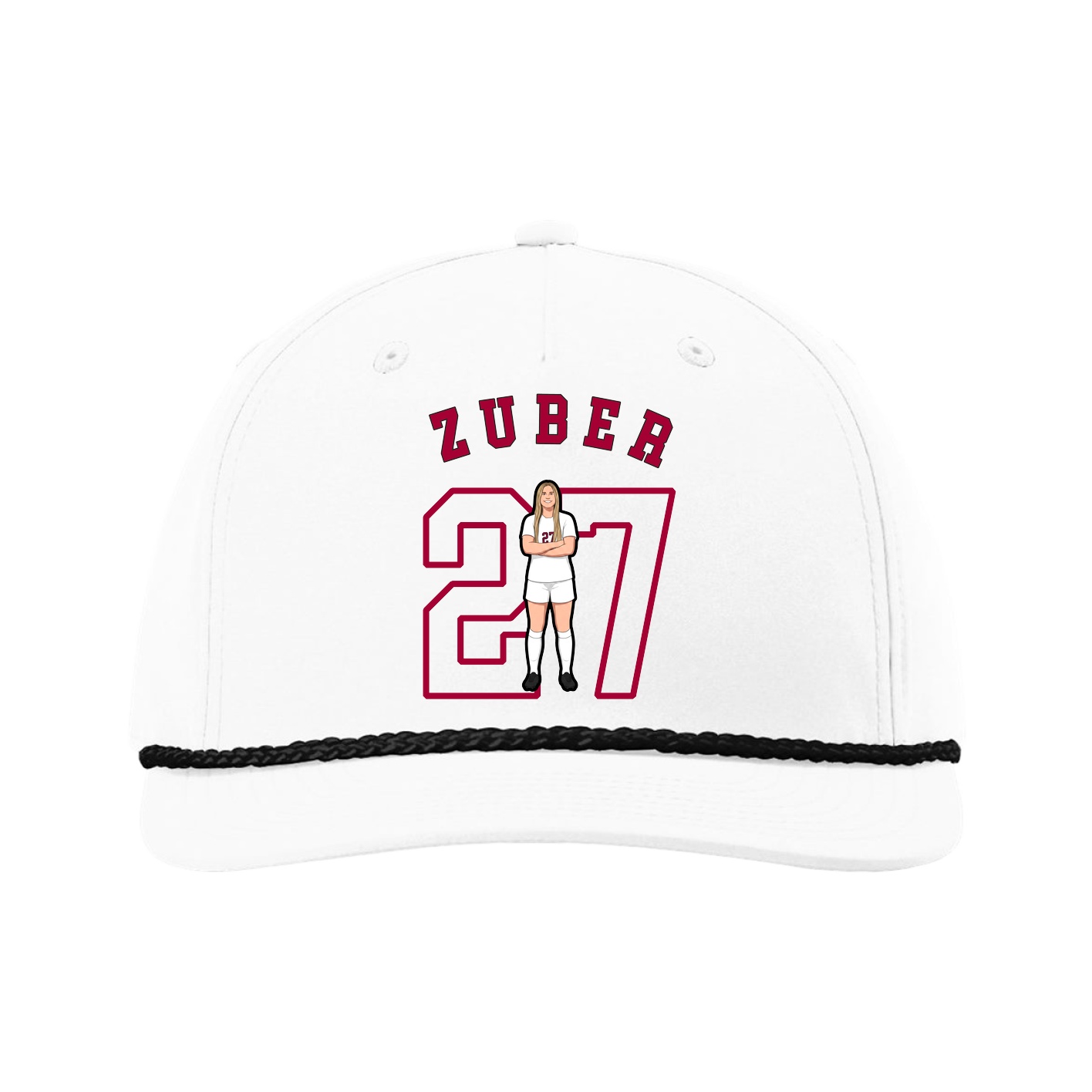 Five-Panel Classic Rope Cap — Shirsey Arch in White