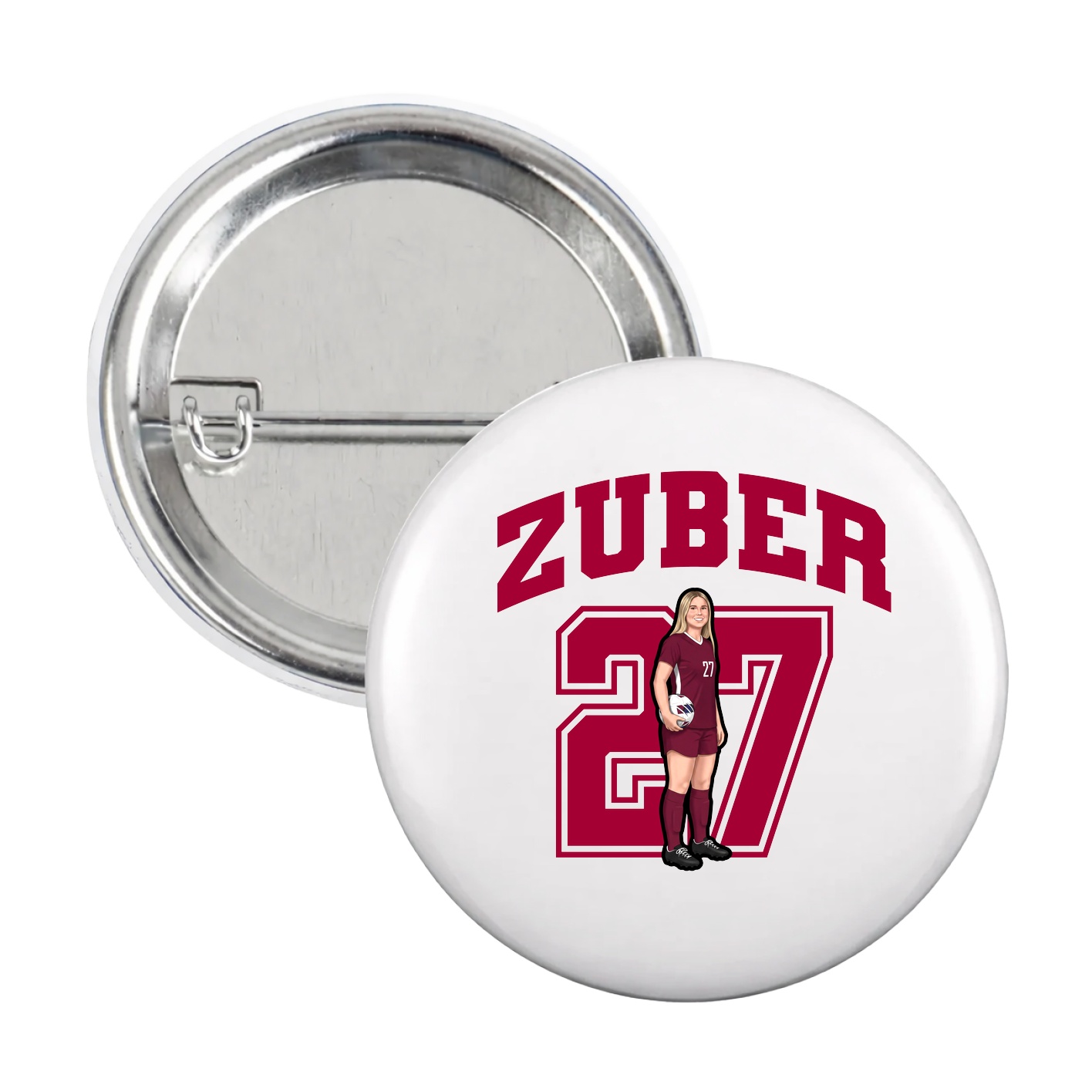 Game Day Button — Number in White