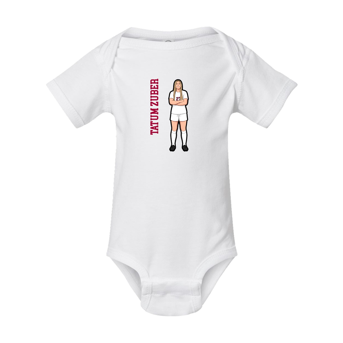 Baby Onesie — Name Vertical in White