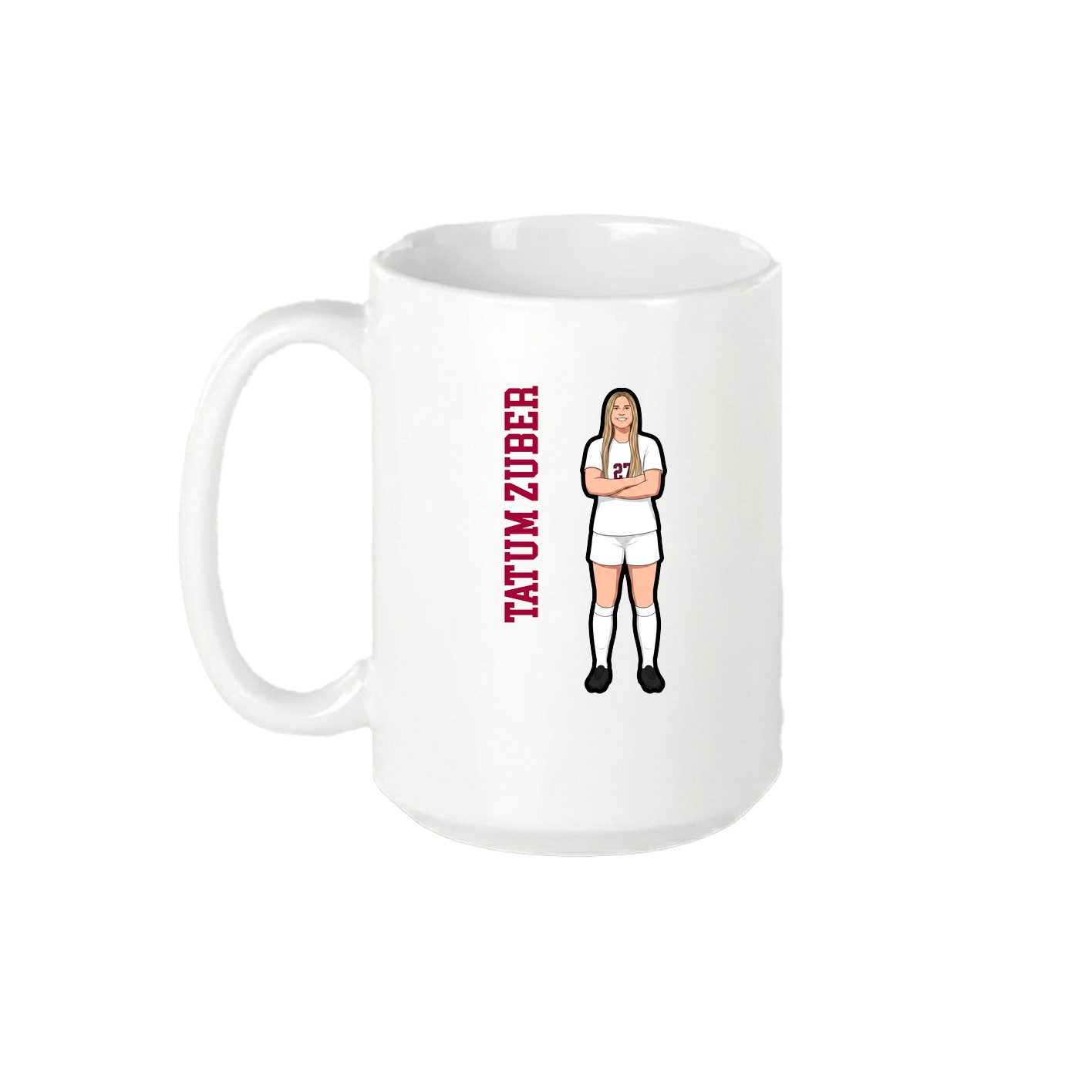 15oz Coffee Mug — Name Vertical in White