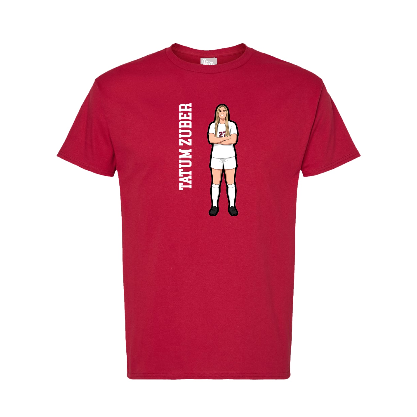 Tee — Name Vertical in Crimson