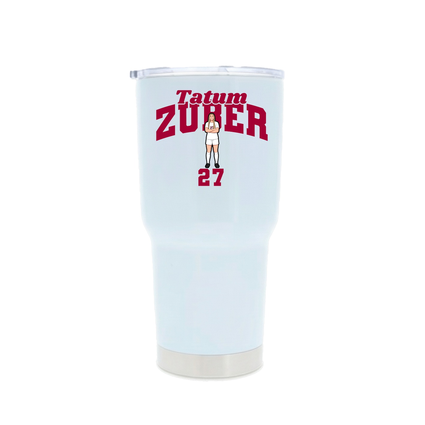 30oz Stainless Steel Tumbler — Signature Arch in White