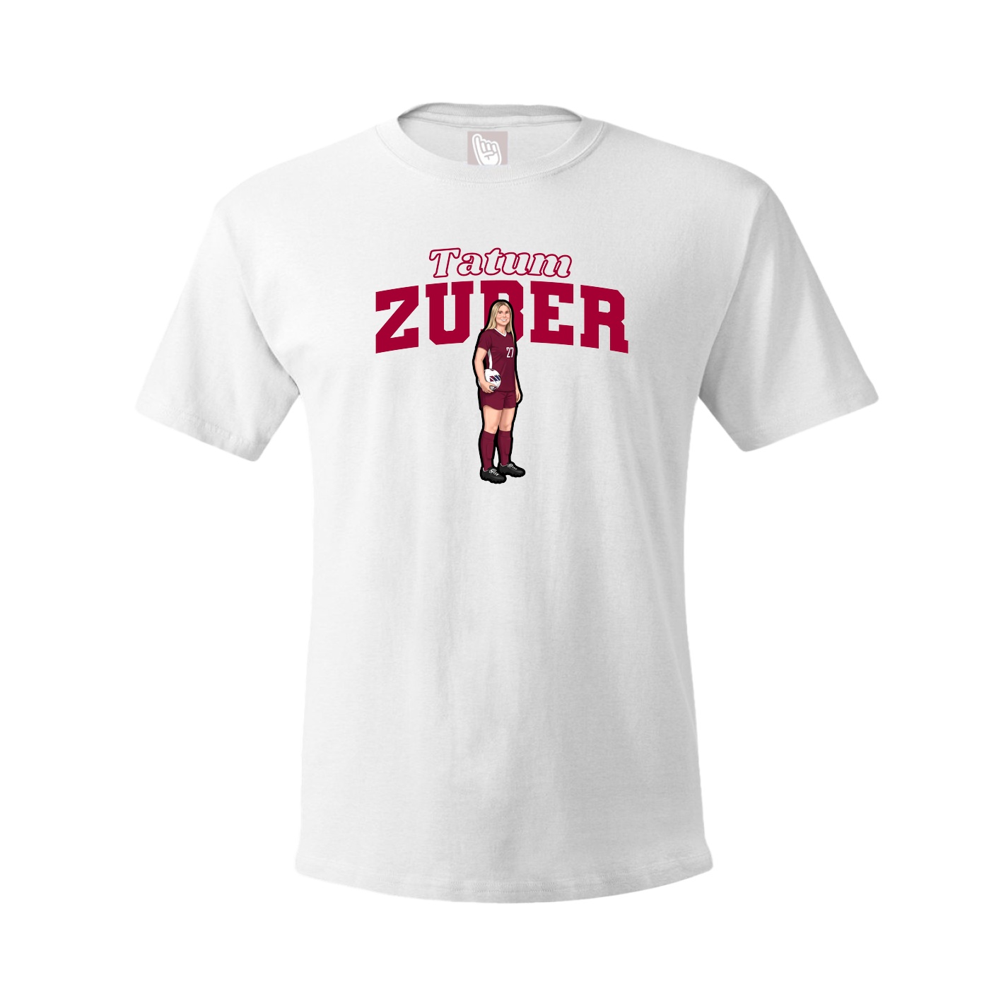 Youth Tee — Name Arch in White