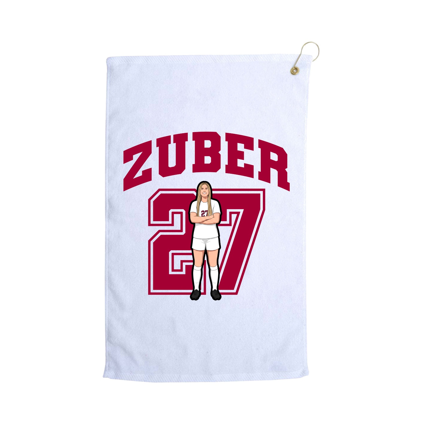 Golf Towel — Number in White