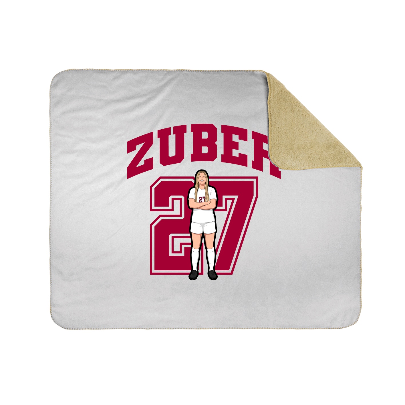 Throw Blanket — Number in White