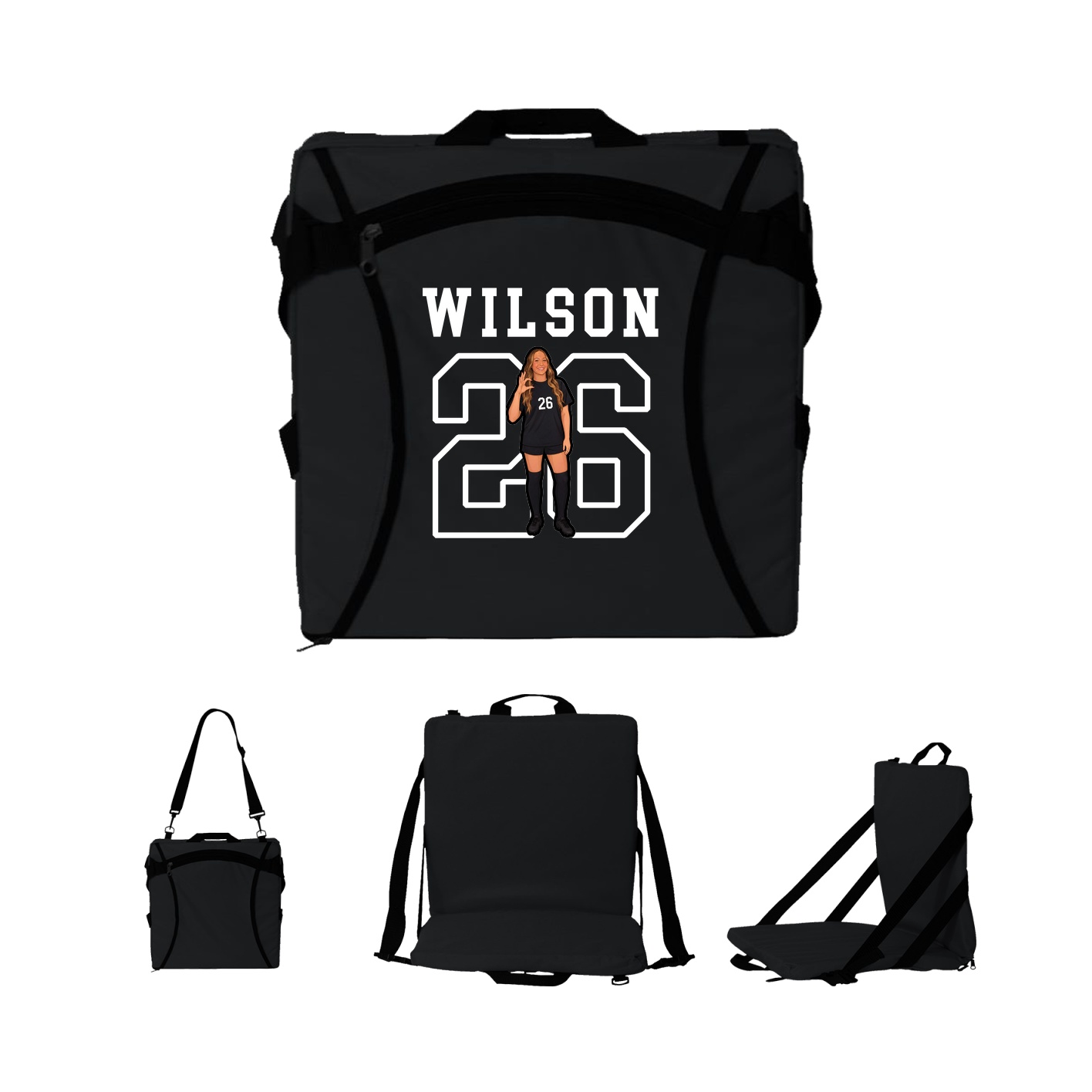 Folding Stadium Seat — Shirsey in Black