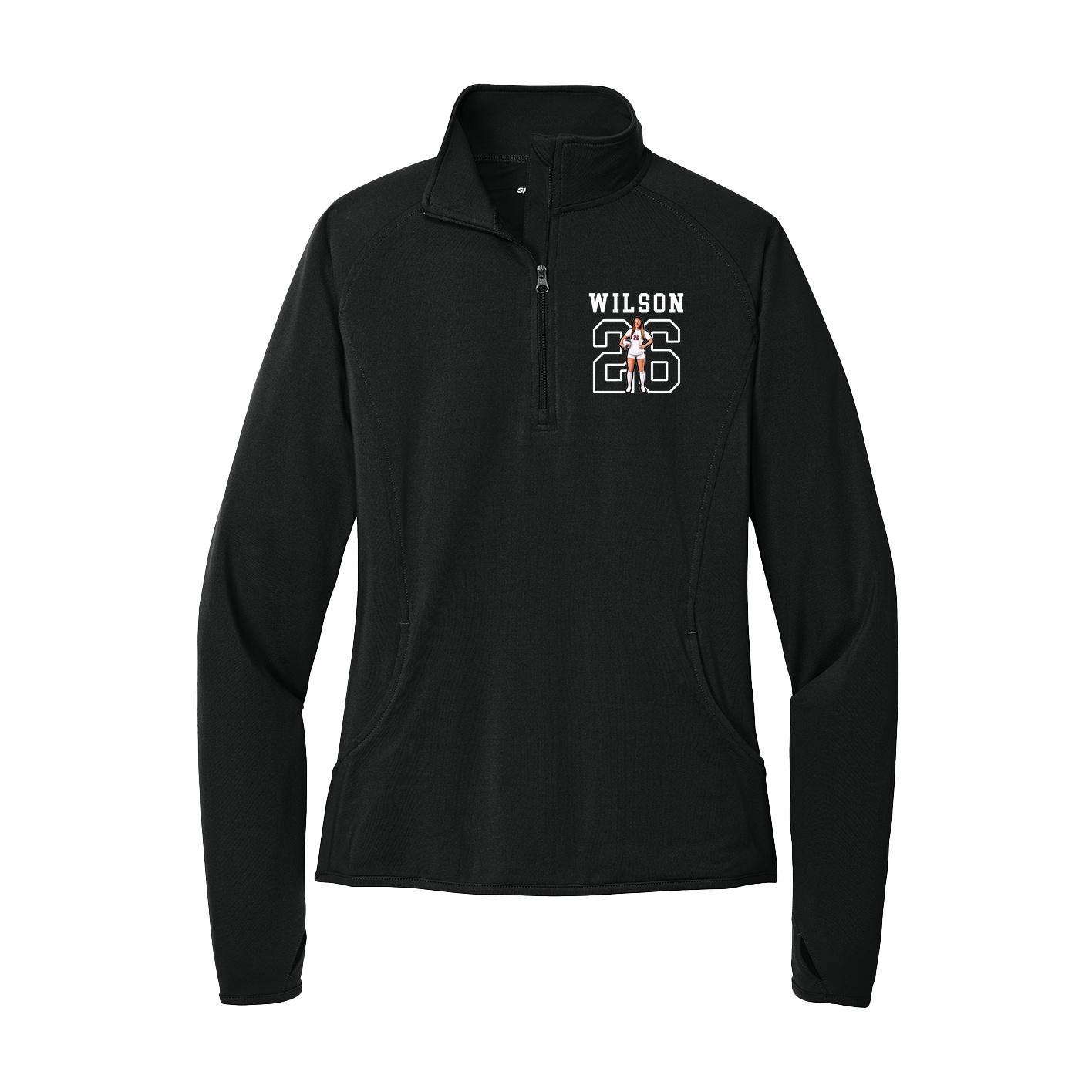 Women's Q-Zip Pullover — Shirsey in Black