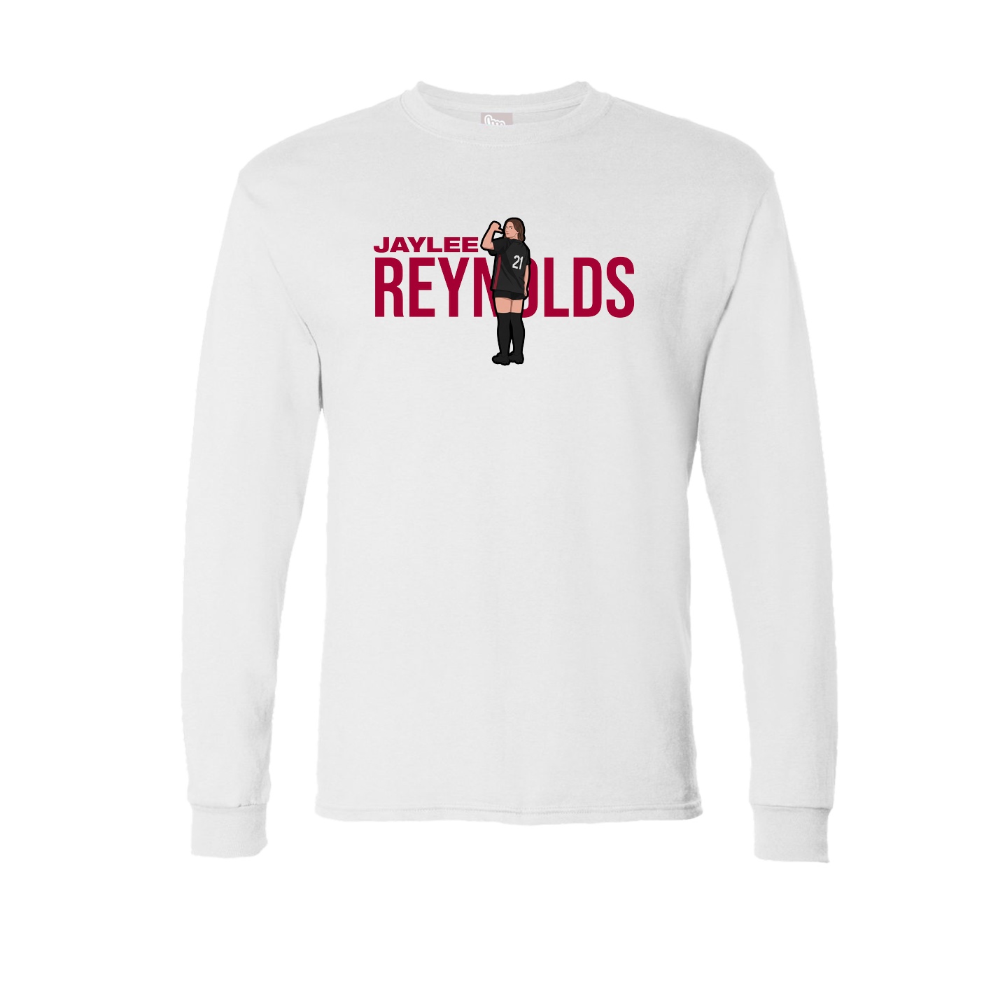 Long Sleeve Tee — Player Name in White