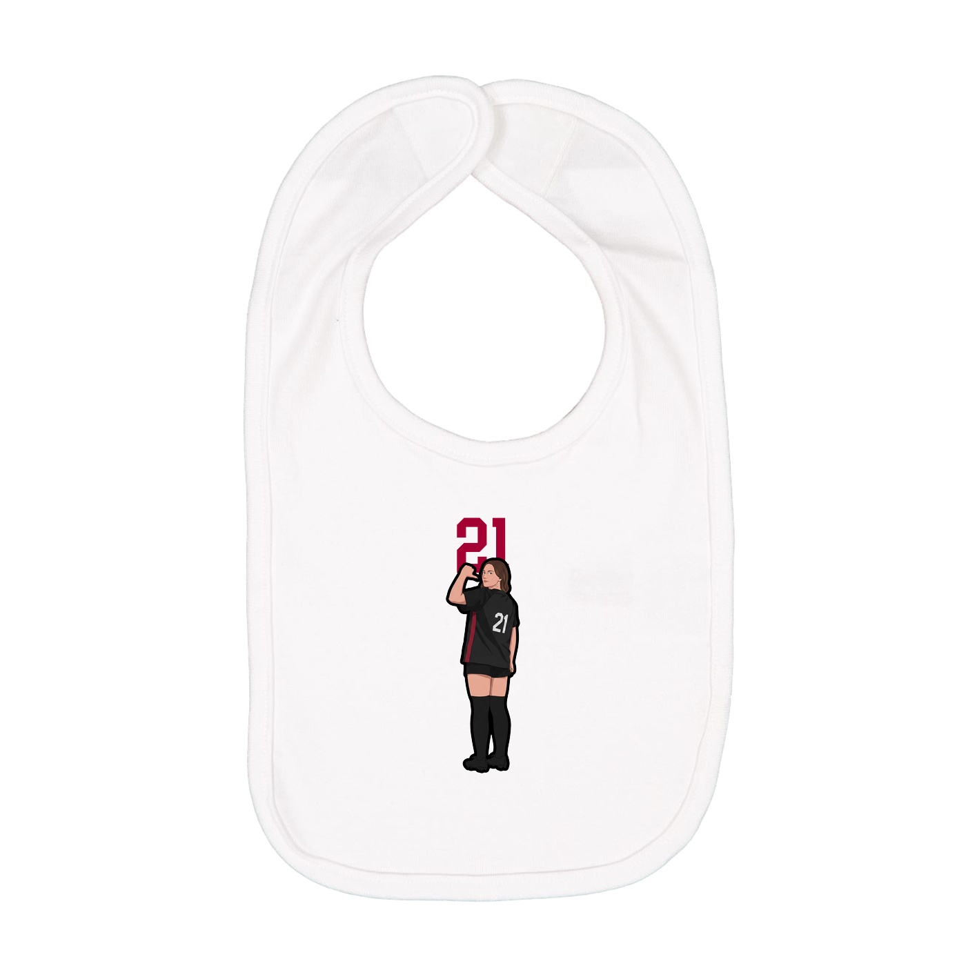 Infant Bib — Number Top in White