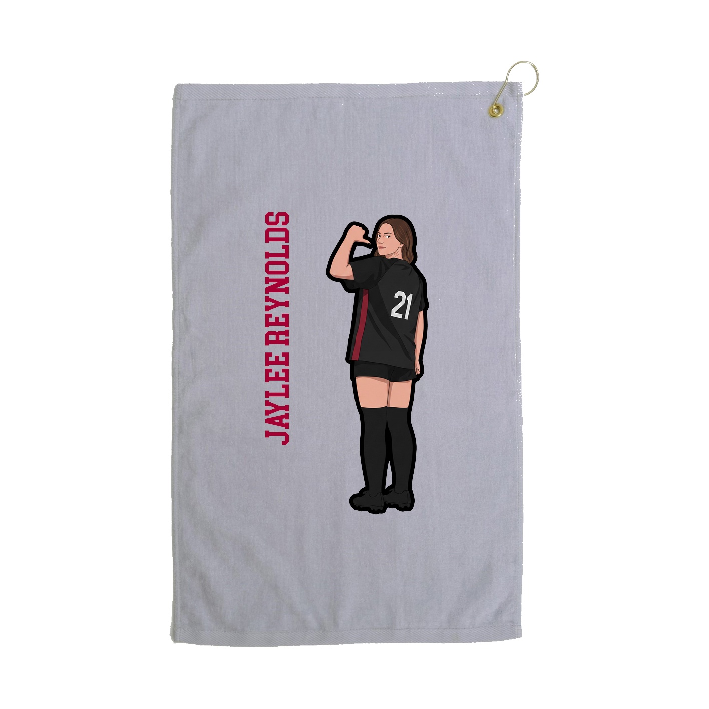 Golf Towel — Name Vertical in Grey