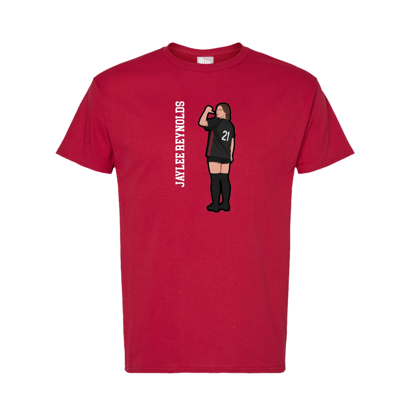 Tee — Name Vertical in Crimson