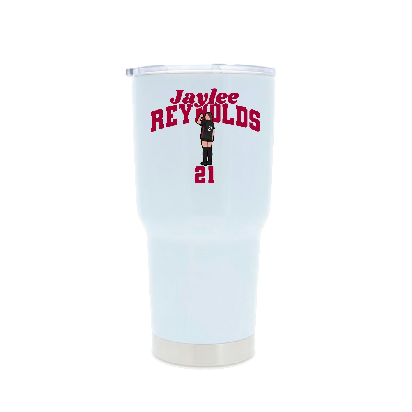 30oz Stainless Steel Tumbler — Signature Arch in White
