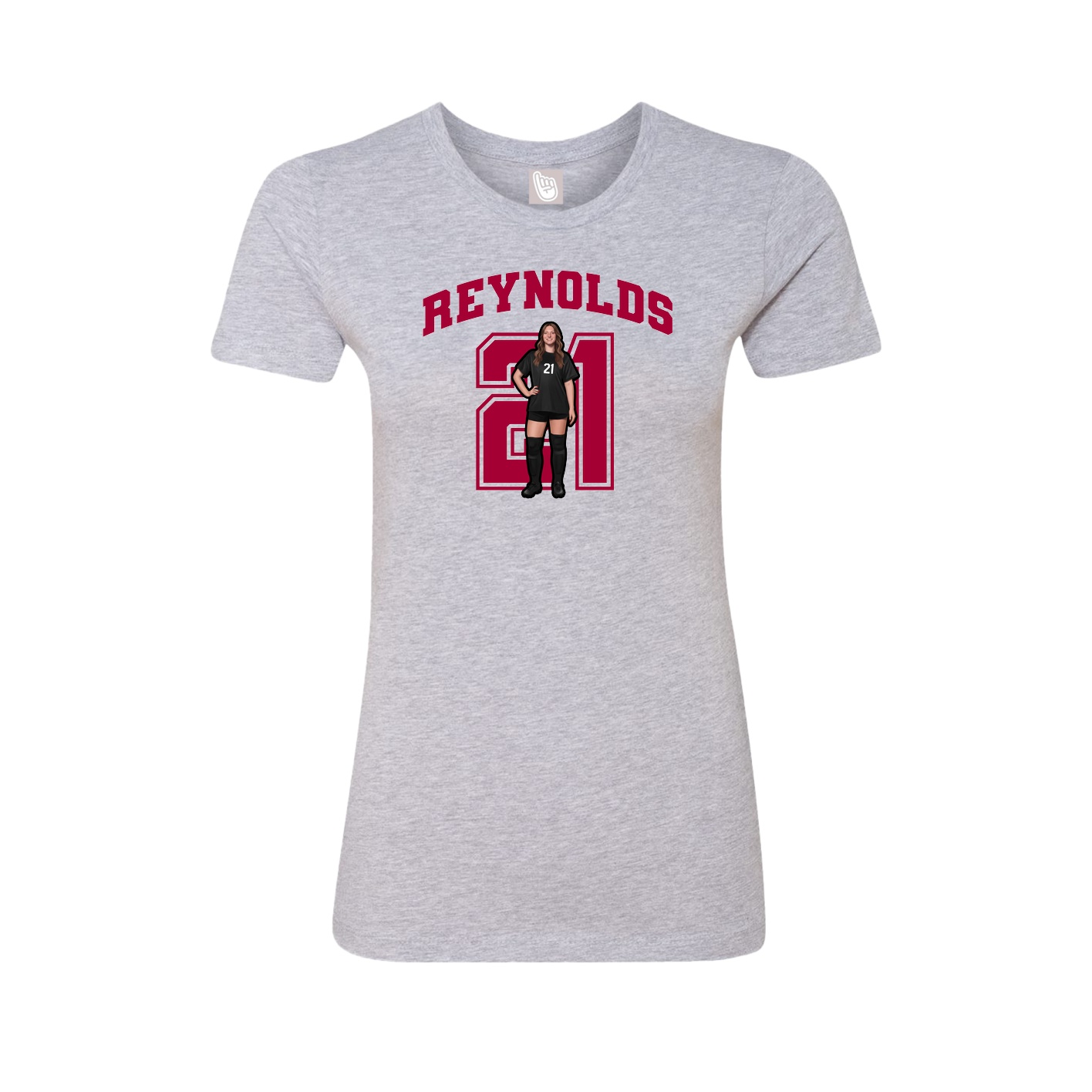 Fitted Women's Tee — Number in Grey