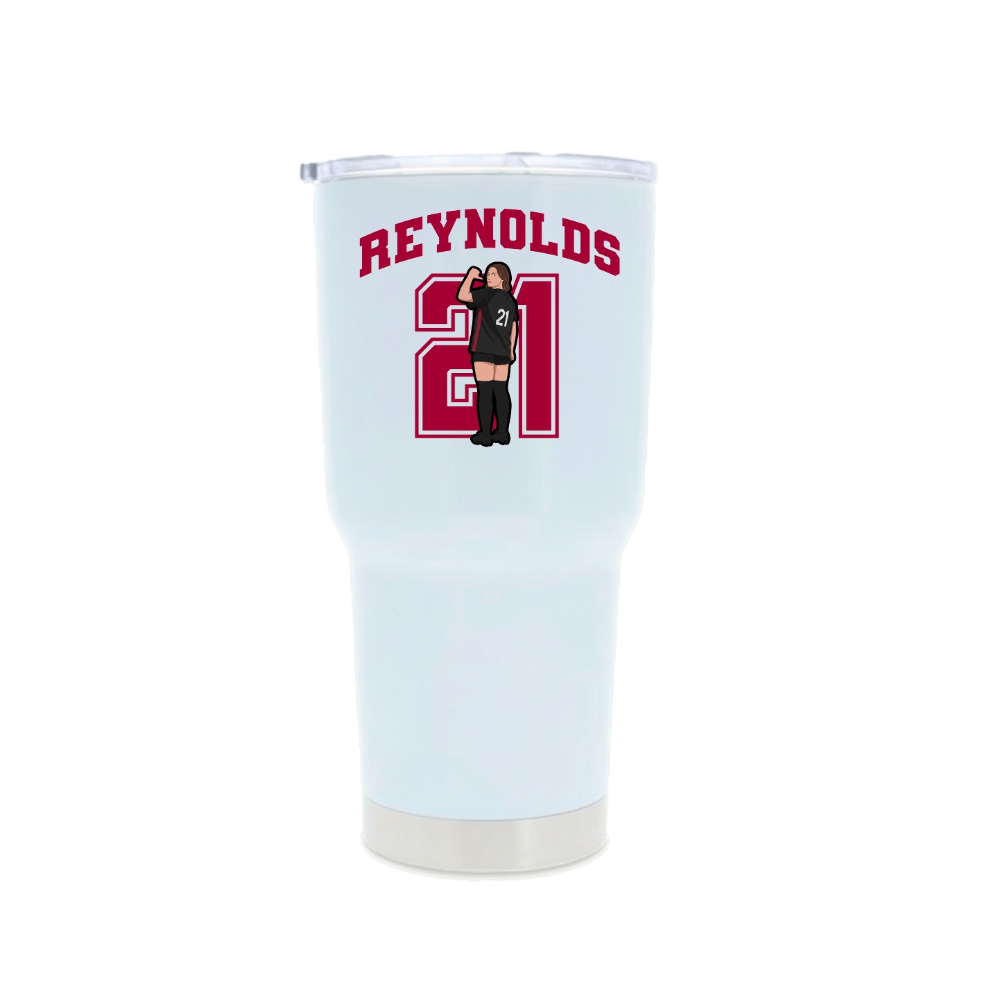30oz Stainless Steel Tumbler — Number in White