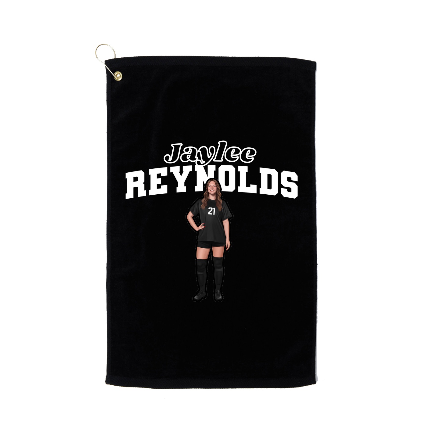 Golf Towel — Name Arch in Black