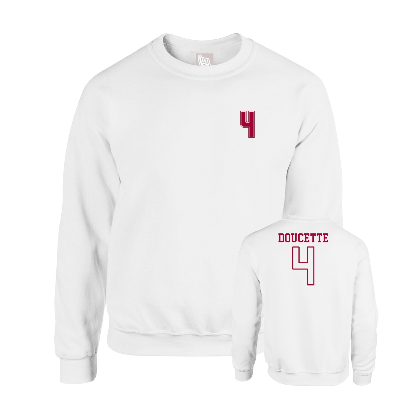 Fleece Crew — Chest Back in White
