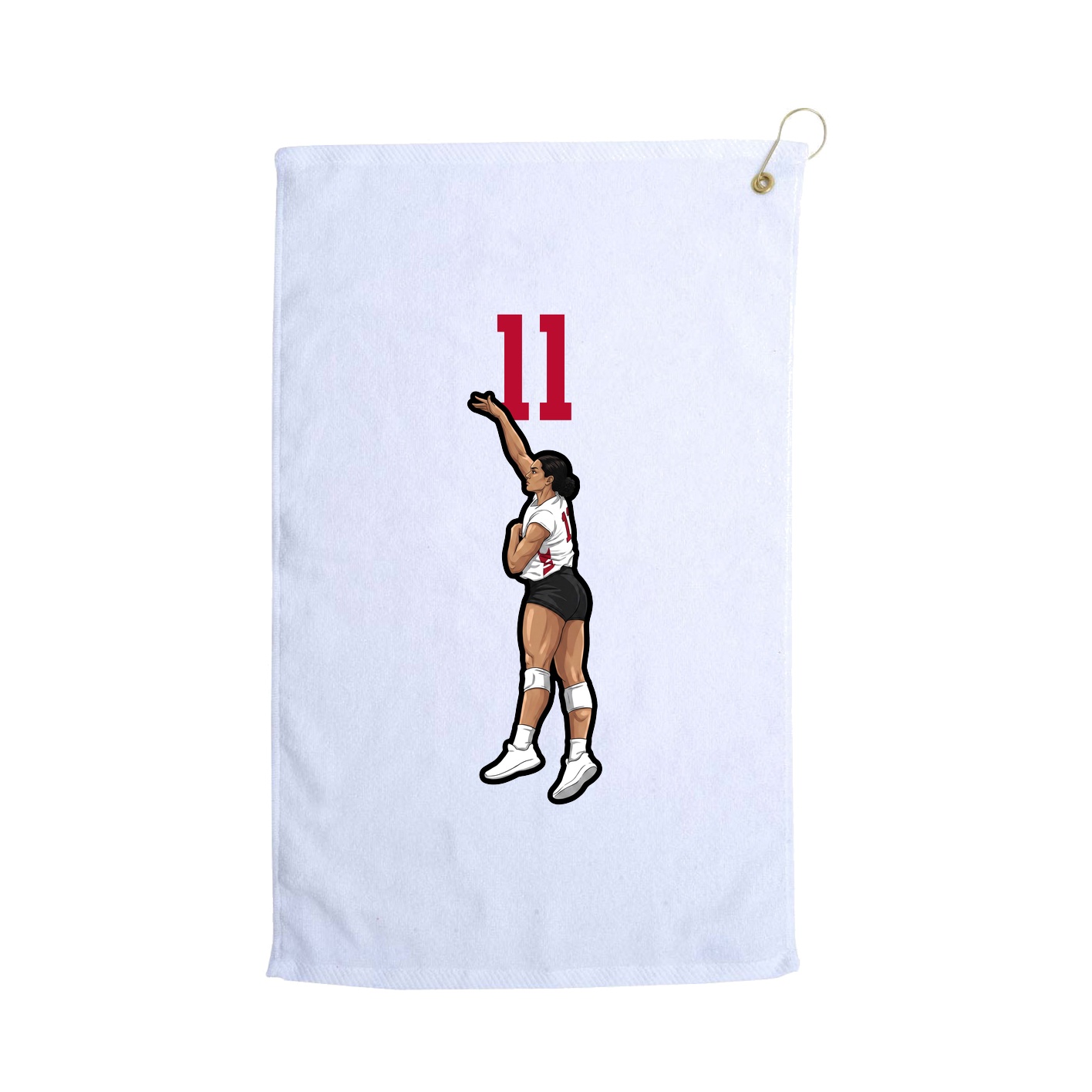 Golf Towel — Number Top in White