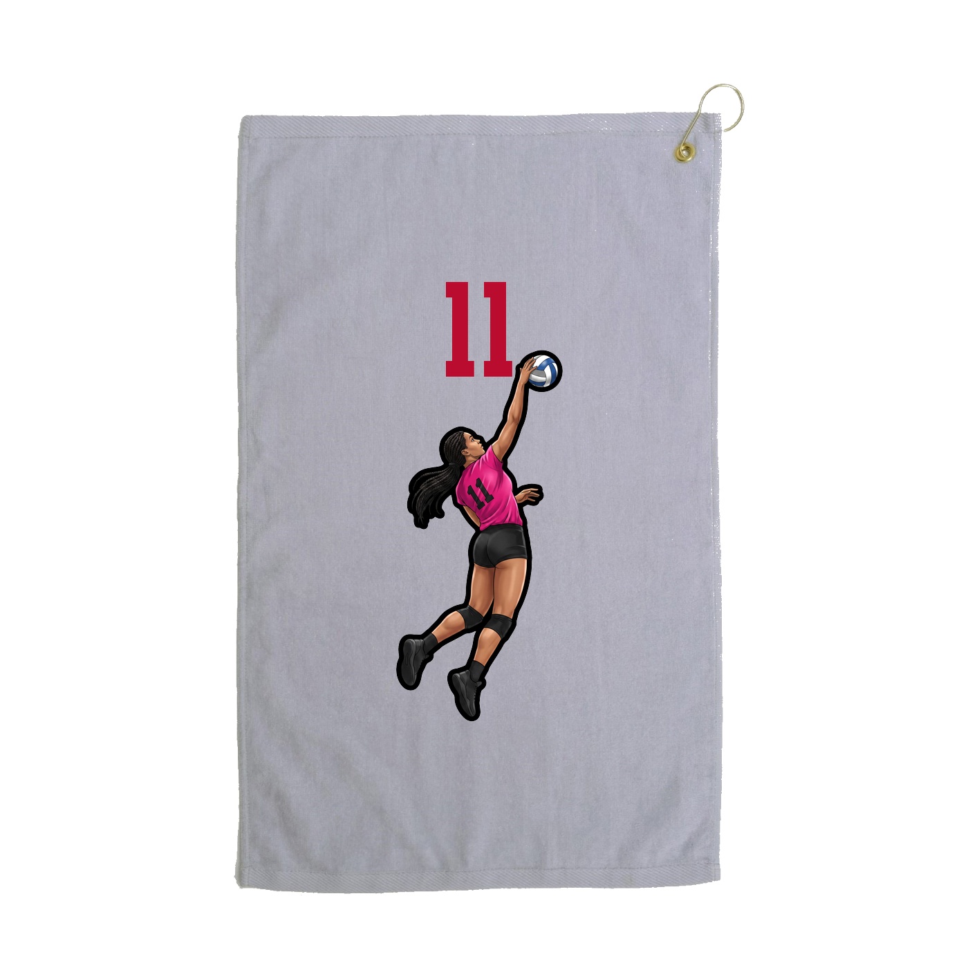 Golf Towel — Number Top in Grey