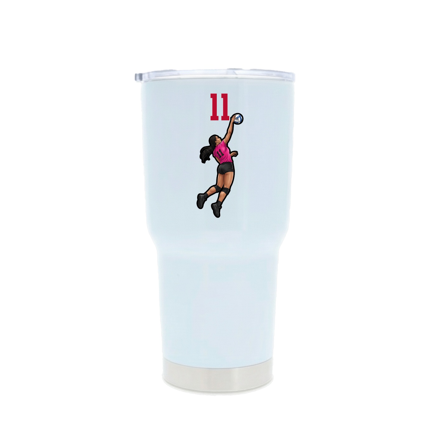 30oz Stainless Steel Tumbler — Number Top in White