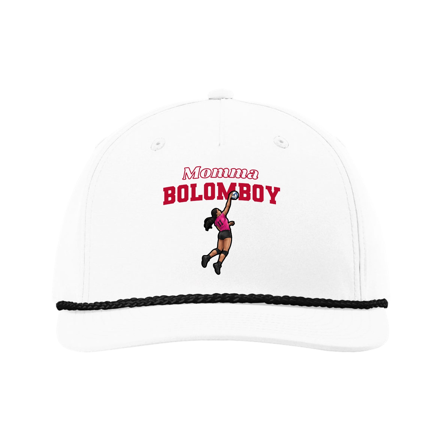 Five-Panel Classic Rope Cap — Mothers Day Block in White