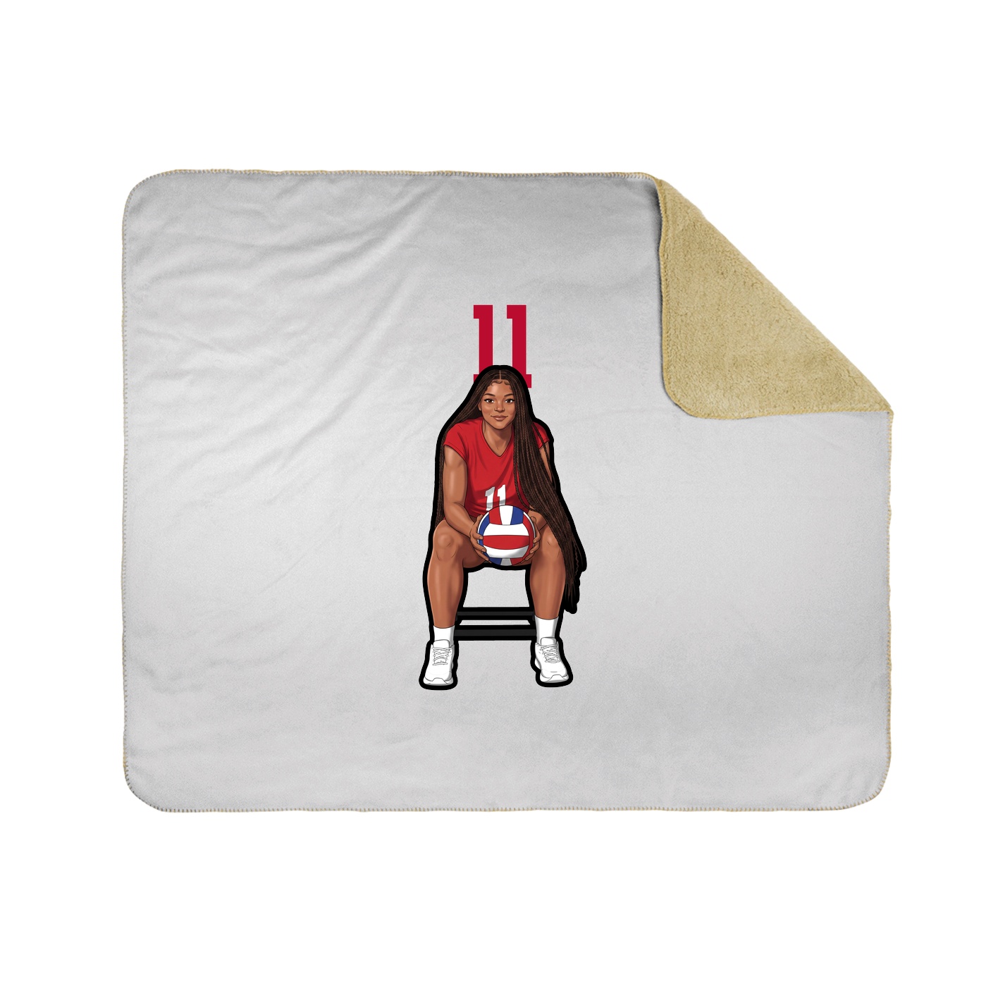 Throw Blanket — Number Top in White
