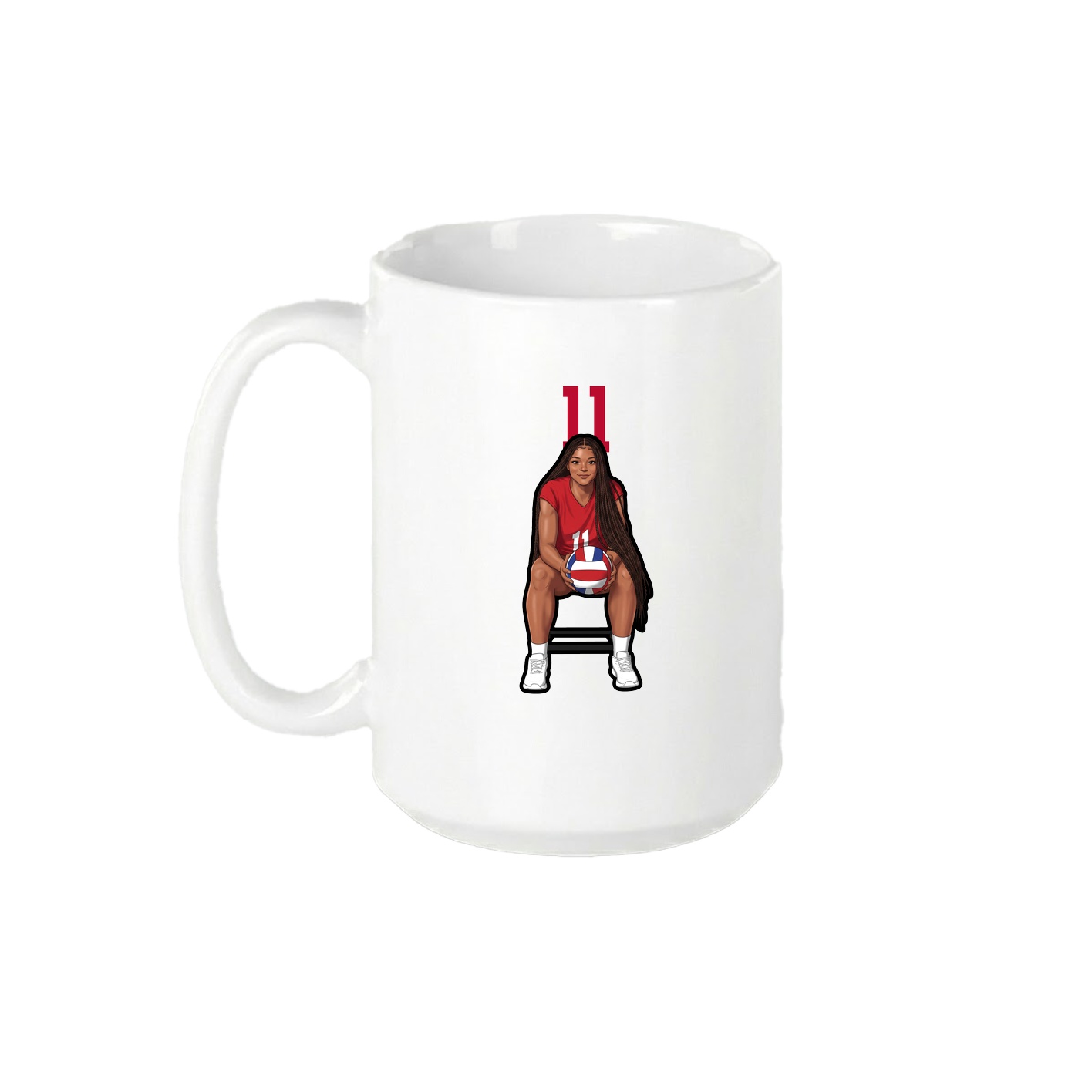 15oz Coffee Mug — Number Top in White