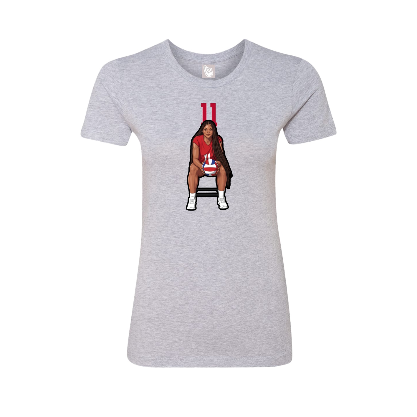 Womens Tee — Number Top in Grey