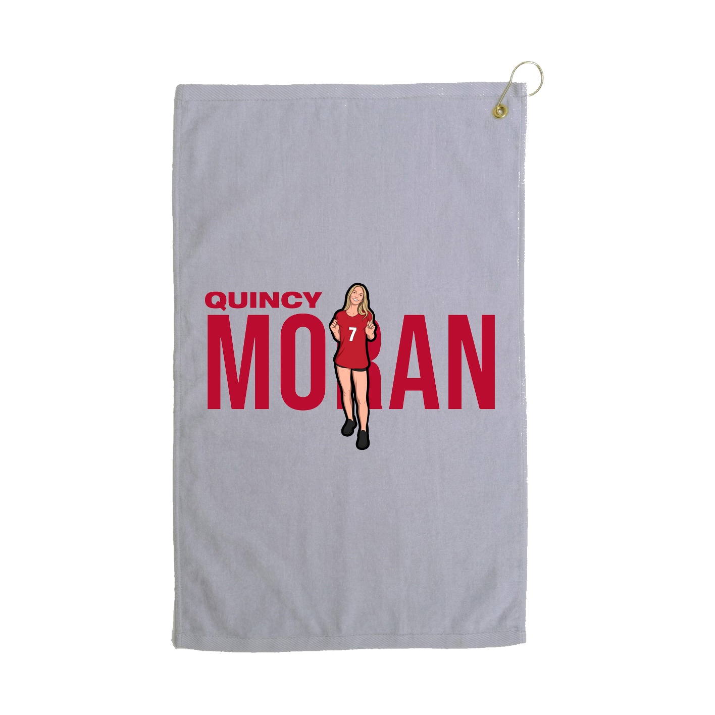 Golf Towel — Player Name in Grey