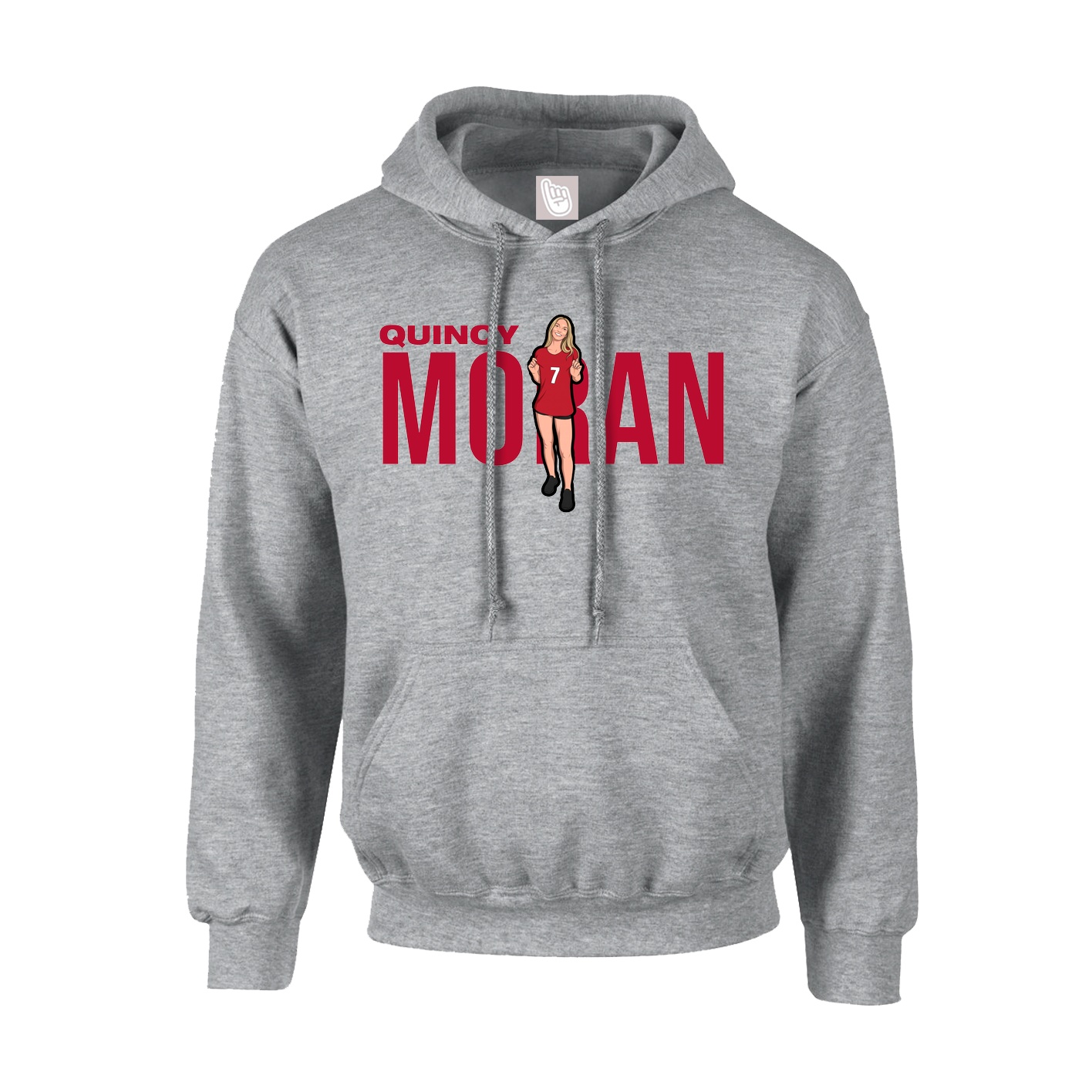 Youth Hoodie — Player Name in Grey