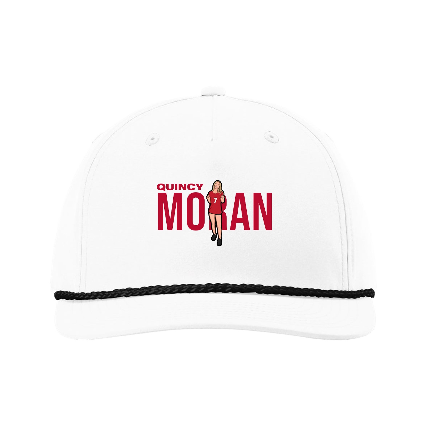 Five-Panel Classic Rope Cap — Player Name in White