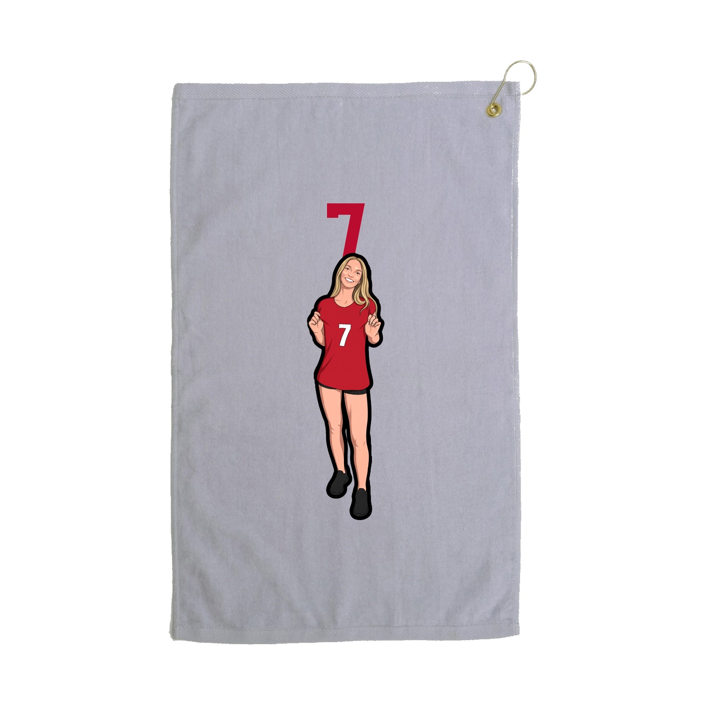 Golf Towel — Number Top in Grey