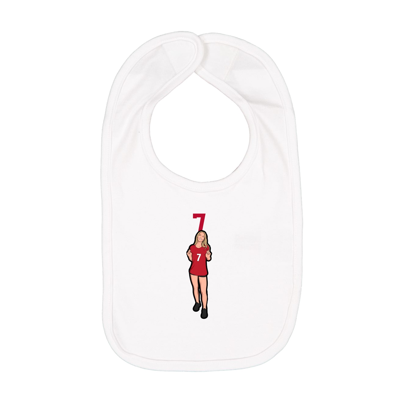 Infant Bib — Number Top in White