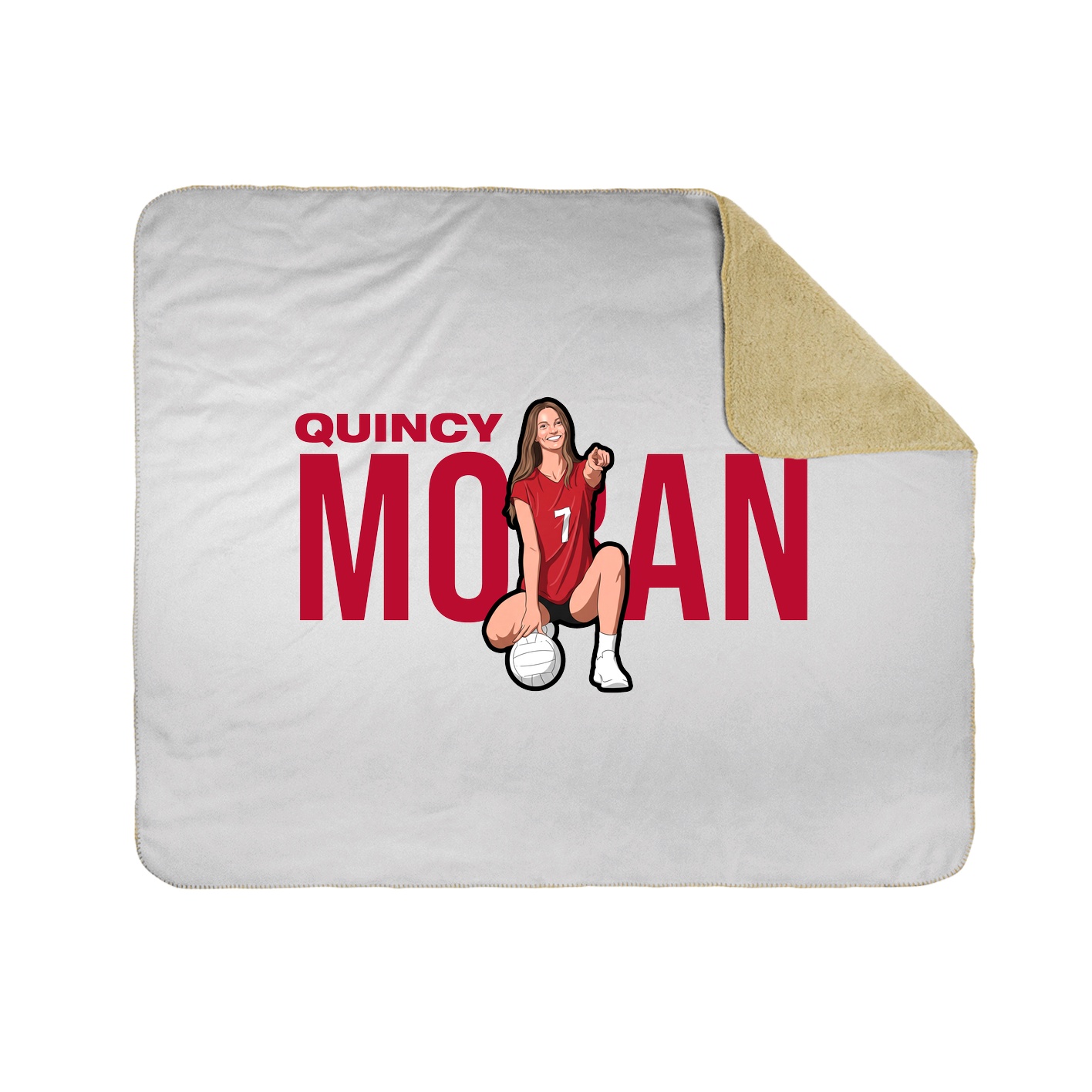 Throw Blanket — Player Name in White