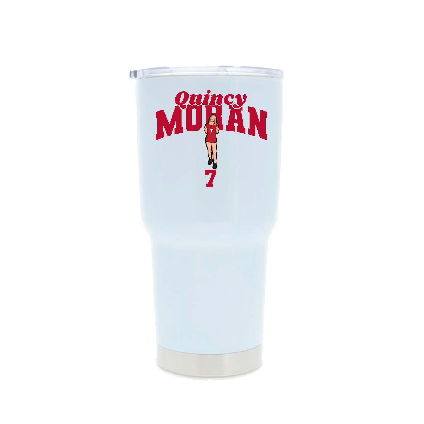 30oz Stainless Steel Tumbler — Signature Arch in White