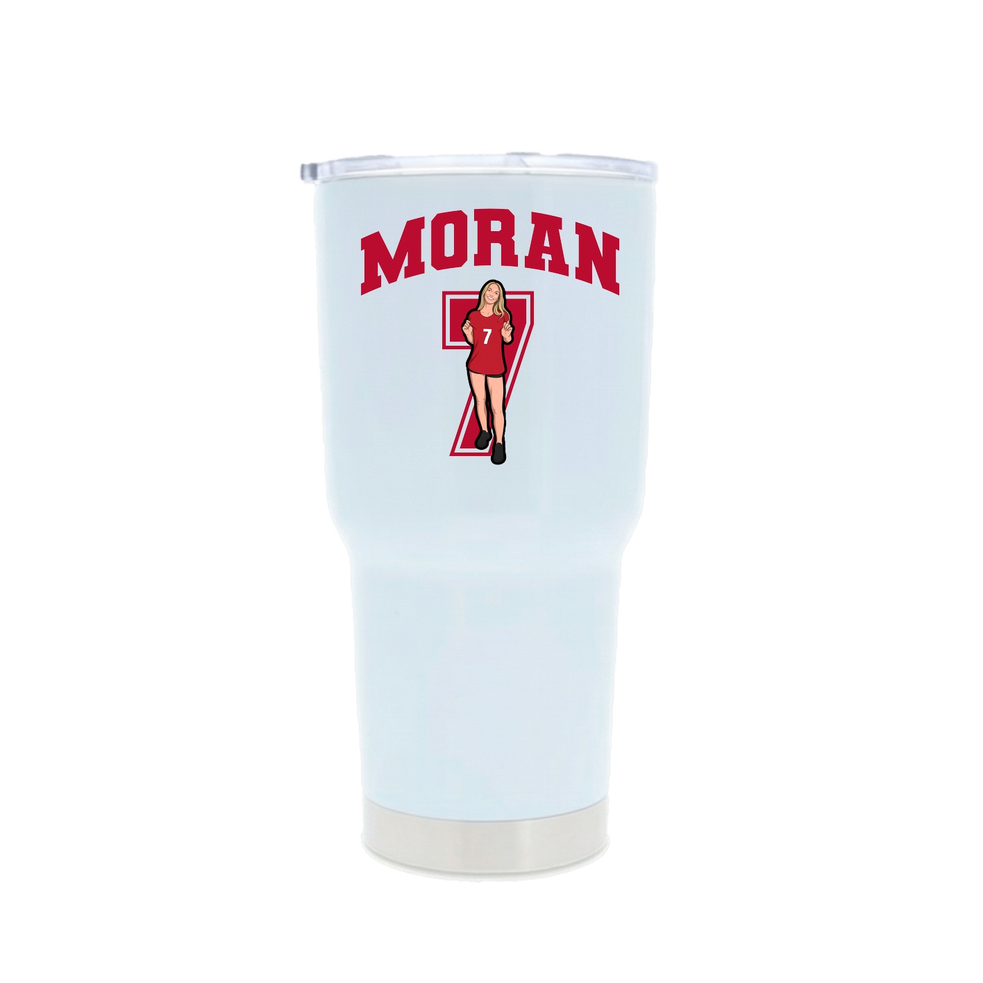 30oz Stainless Steel Tumbler — Number in White