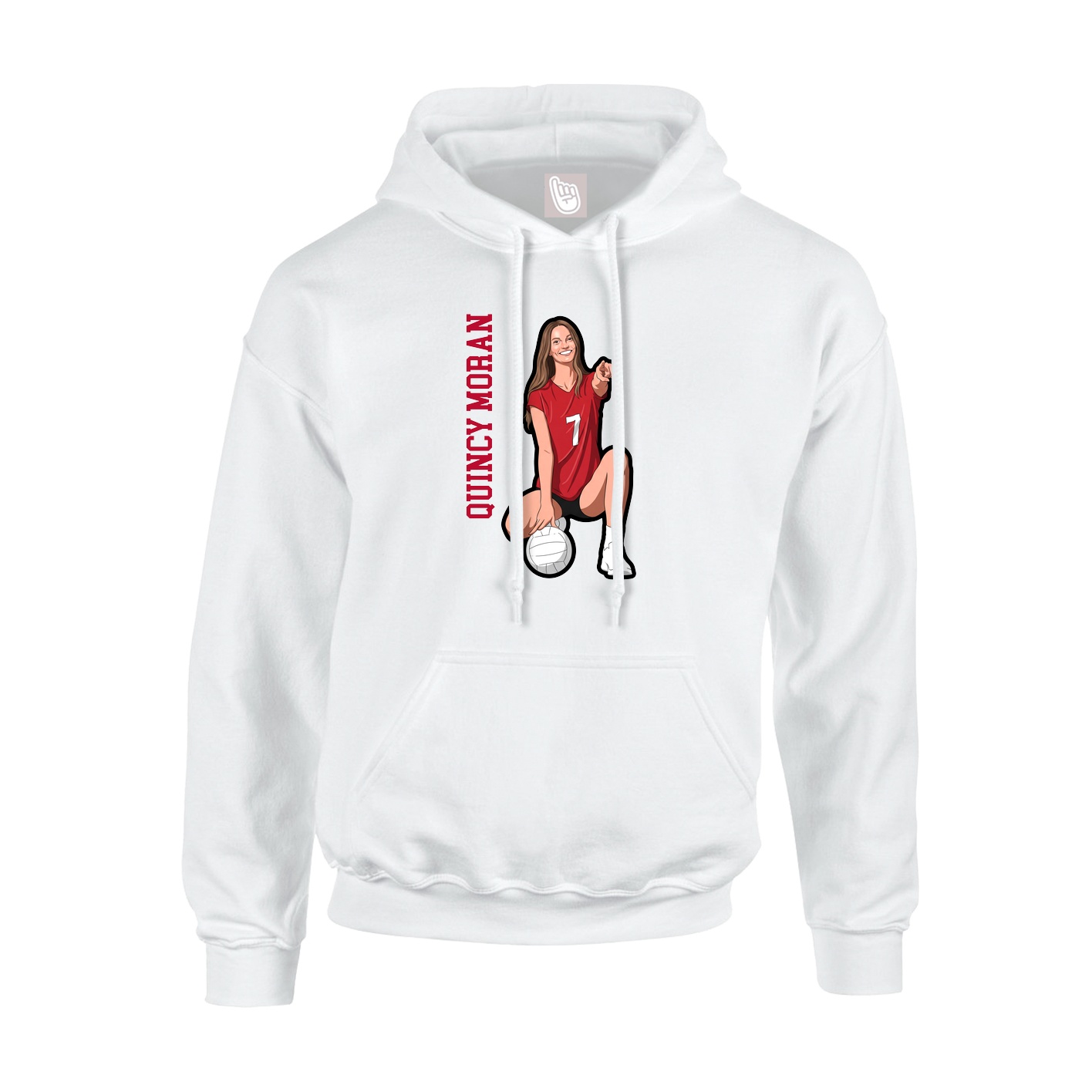 Youth Hoodie — Name Vertical in White