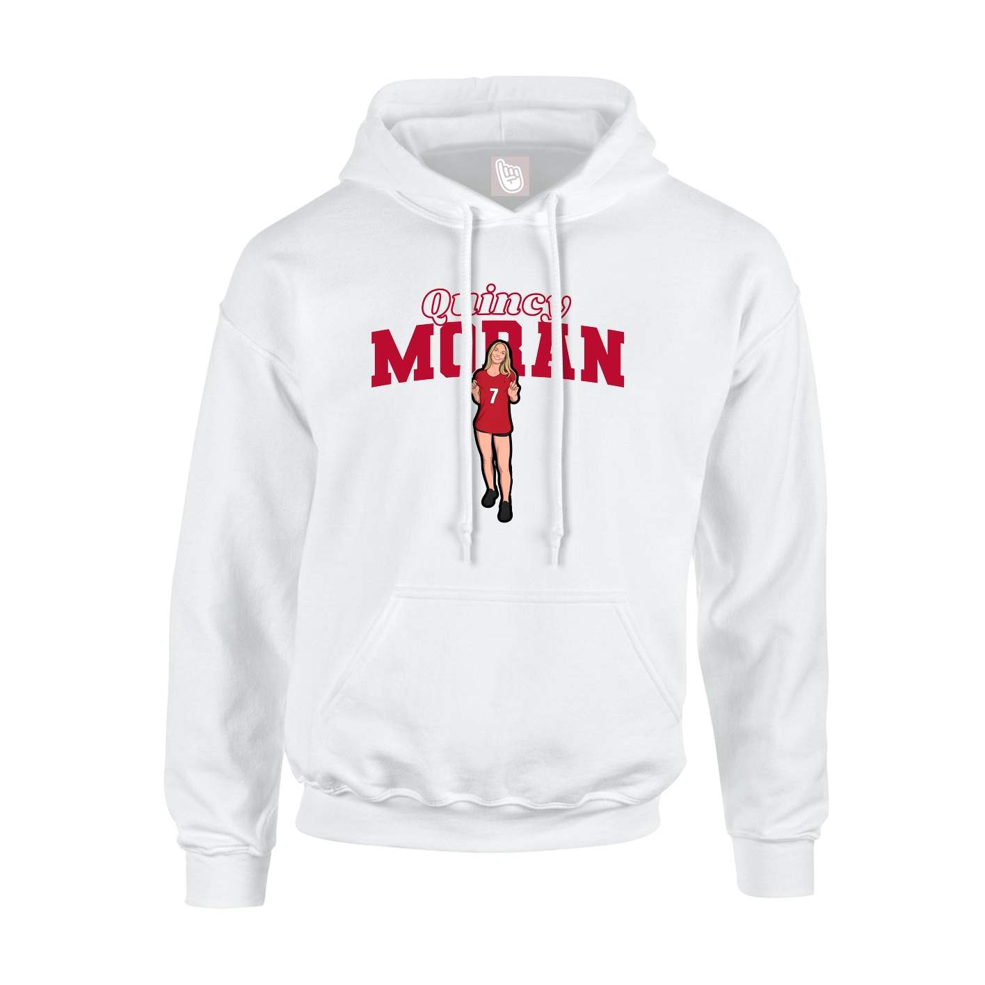 Hoodie — Name Arch in White
